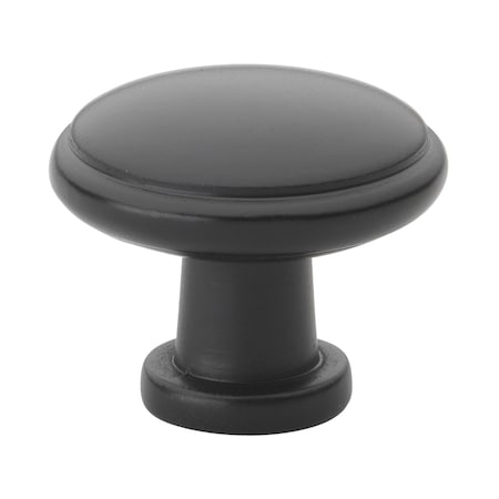 Gliderite Hardware 1-1/8 in. Matte Black Round Classic Cabinet Knob, 10PK 5096-MB-10
